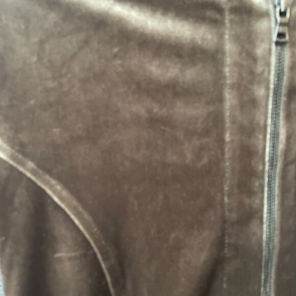 BCBG MAX AZRIA HOODED BODY VELVET OLIVE - Picture 5 of 10